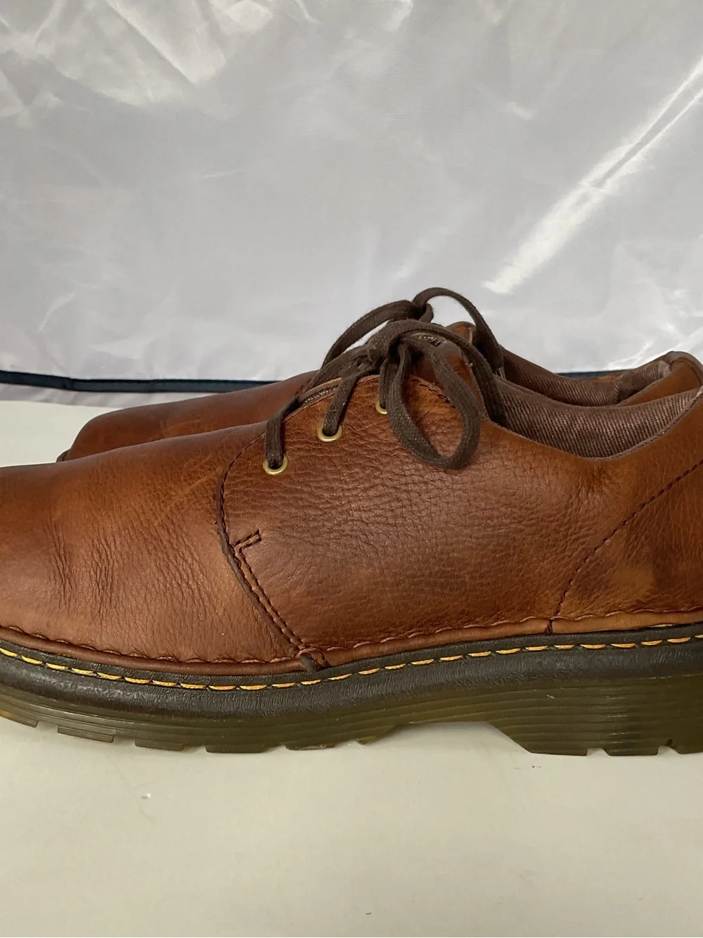 Dr. Martens Hazeldon Brown Pebbled Leather Oxford Plain Toe Shoes Men’s Size 9